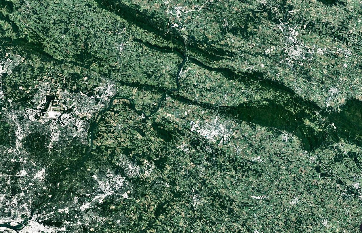 Upper Potomac River satellite view
